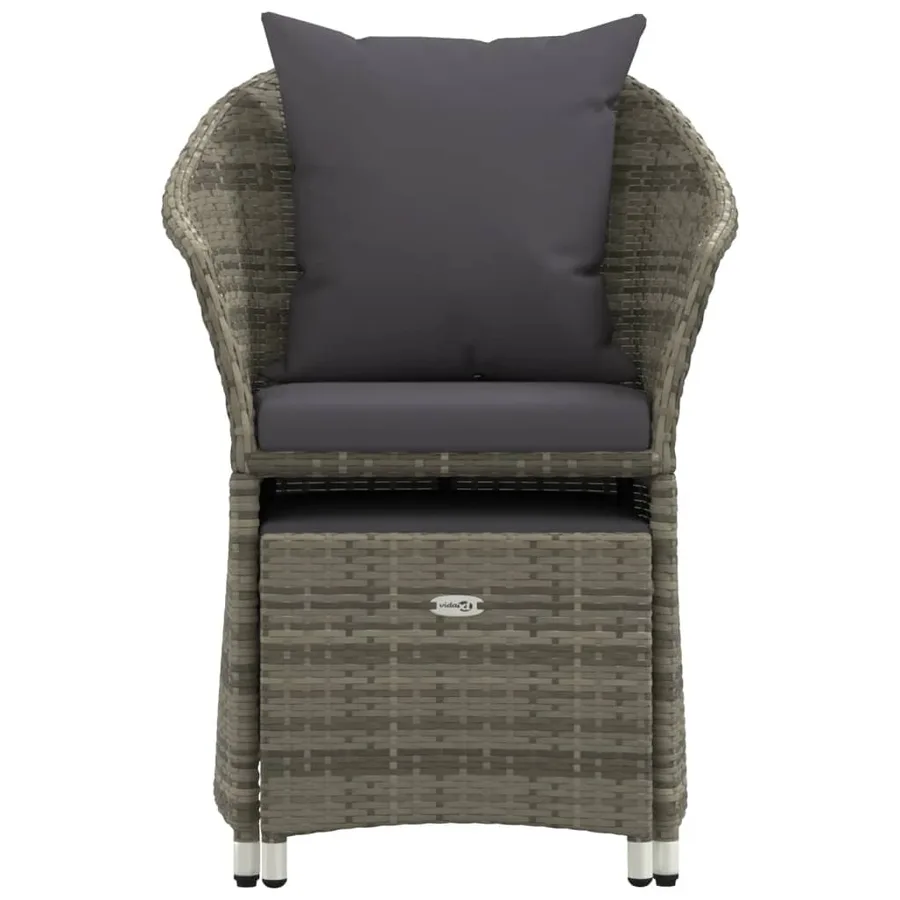 Salon de jardin 2 pcs avec coussins Gris Résine tressée - 5