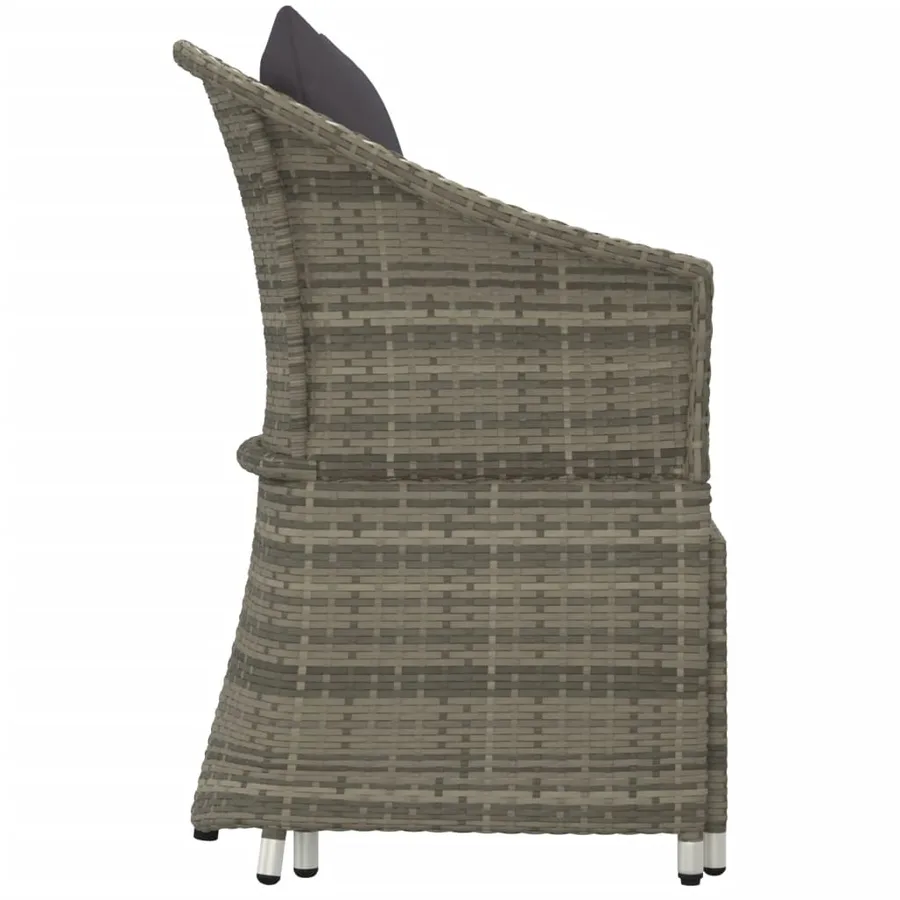 Salon de jardin 2 pcs avec coussins Gris Résine tressée - 6