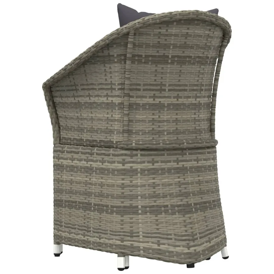 Salon de jardin 2 pcs avec coussins Gris Résine tressée - 7