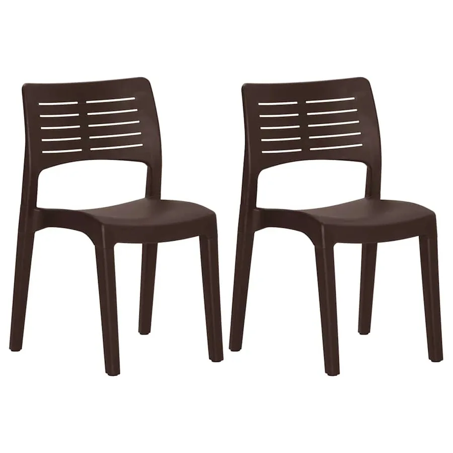 Chaises de jardin lot de 2 Moka Polypropylène - 2
