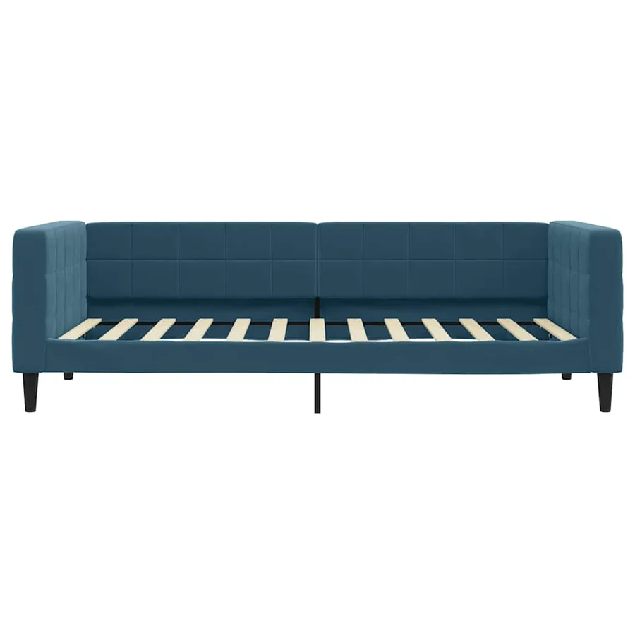 Lit de jour avec matelas bleu 90x200 cm velours - 4