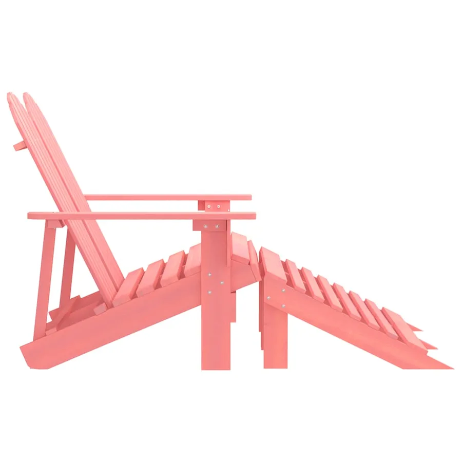 Chaise de jardin Adirondack 2 places et pouf sapin rose - 3