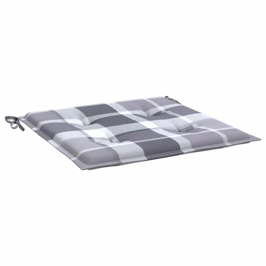 Coussins de chaise de jardin lot de 2 carreaux gris 40x40x4 cm - 4