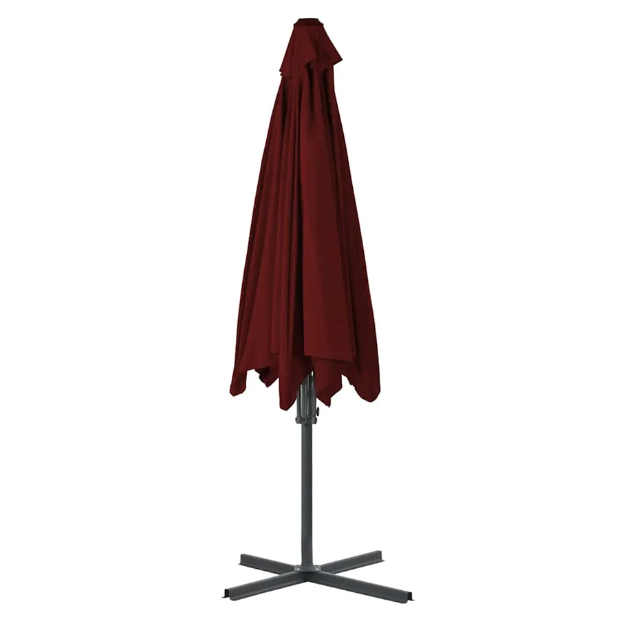 Parasol de jardin avec mât en acier rouge bordeaux 300x230 cm - 4