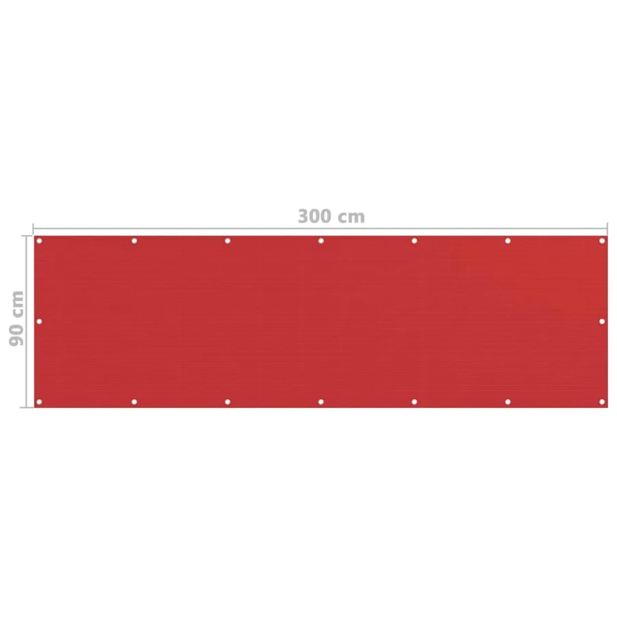 Écran de balcon Rouge 90x300 cm PEHD - 5