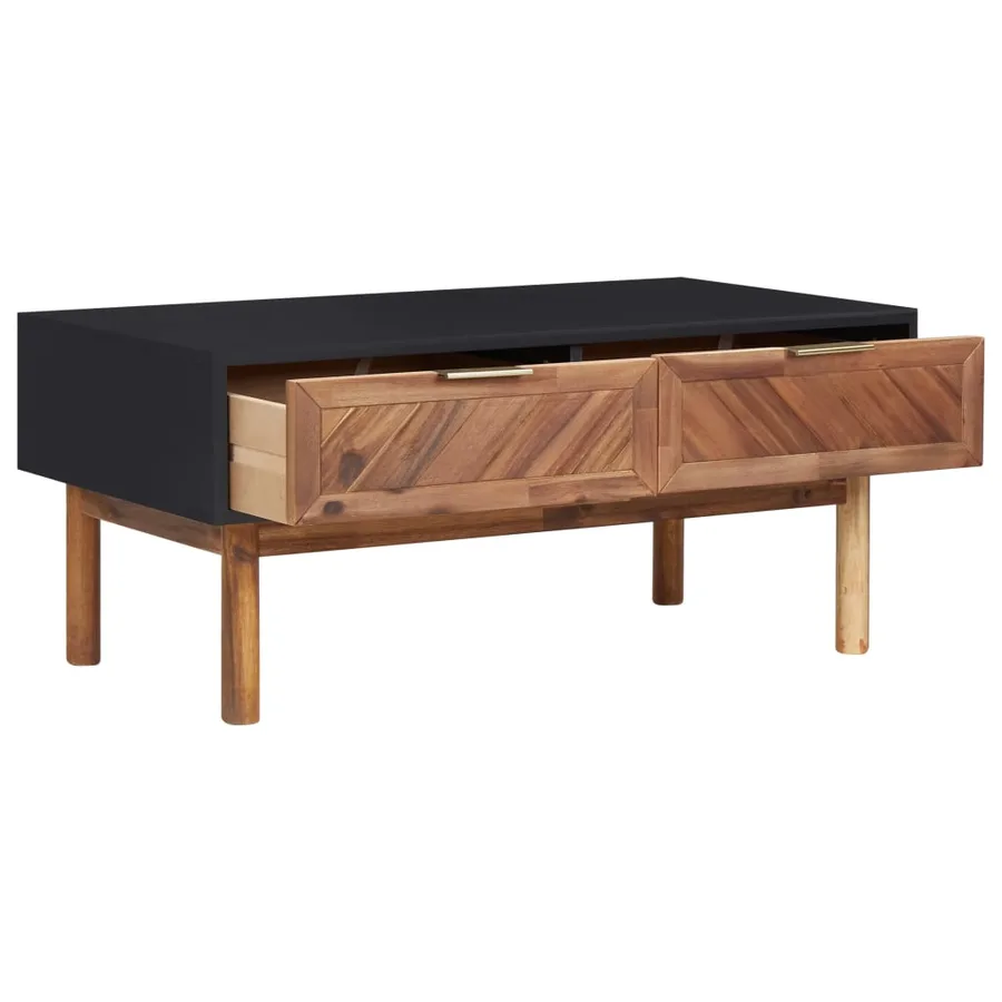 Table basse 90x50x40 cm Bois d'acacia massif et MDF - 2