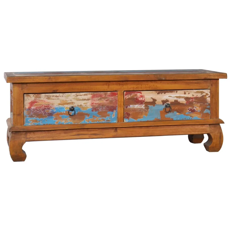 Meuble TV 110x35x40 cm Bois de teck recyclé - 14