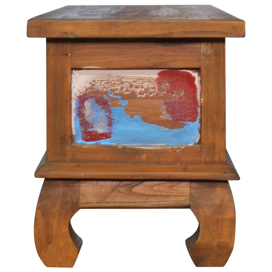 Meuble TV 110x35x40 cm Bois de teck recyclé - 4