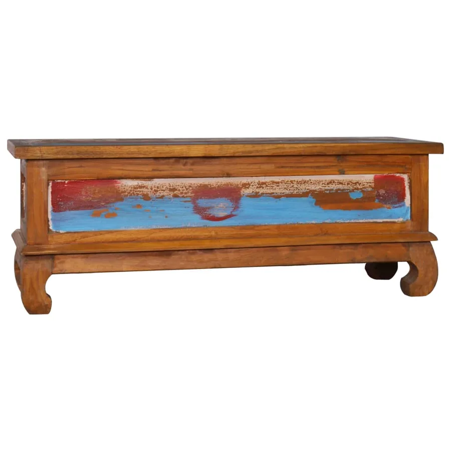 Meuble TV 110x35x40 cm Bois de teck recyclé - 5