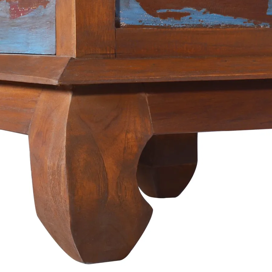Meuble TV 110x35x40 cm Bois de teck recyclé - 8