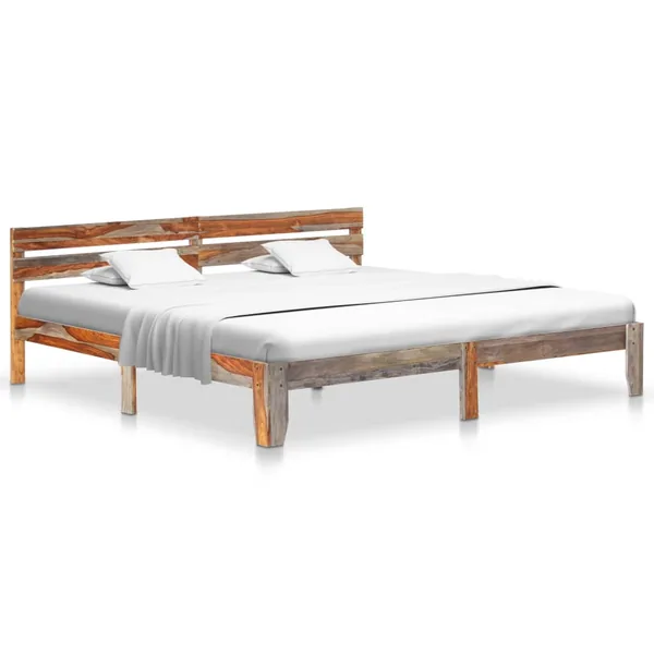 Cadre de lit sans matelas bois massif 200x200 cm