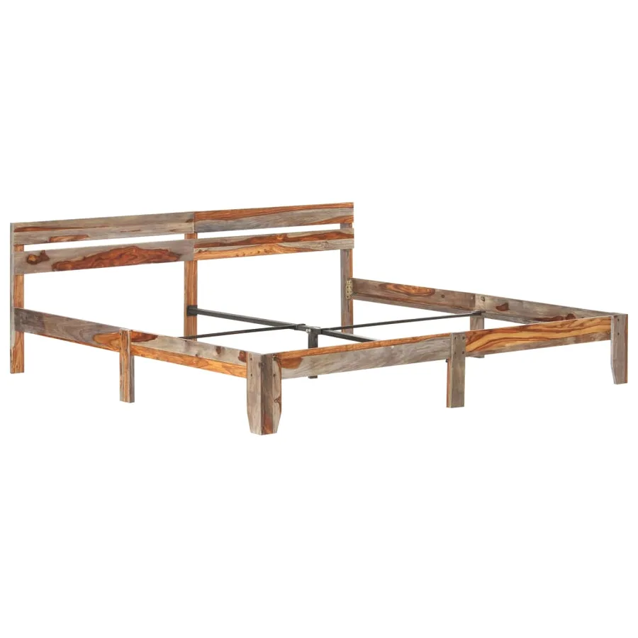 Cadre de lit sans matelas bois massif 200x200 cm - 12