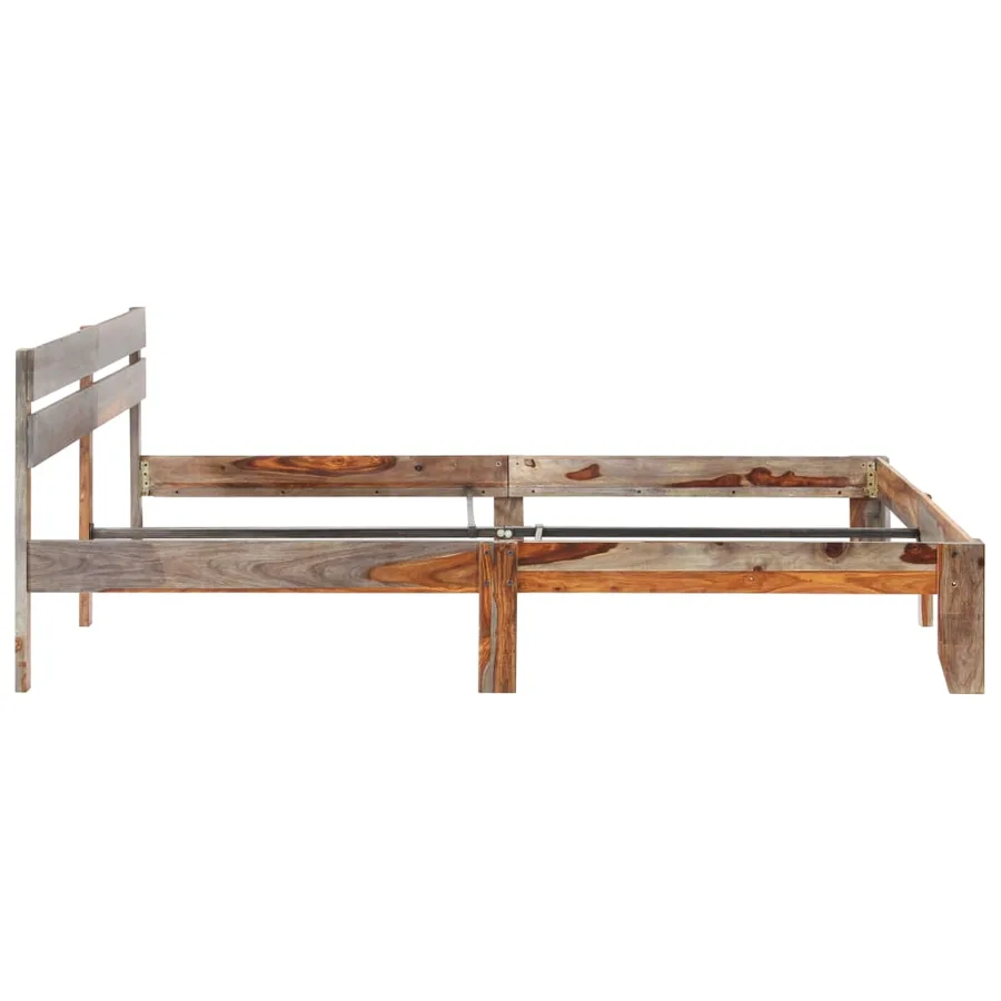 Cadre de lit sans matelas bois massif 200x200 cm - 3