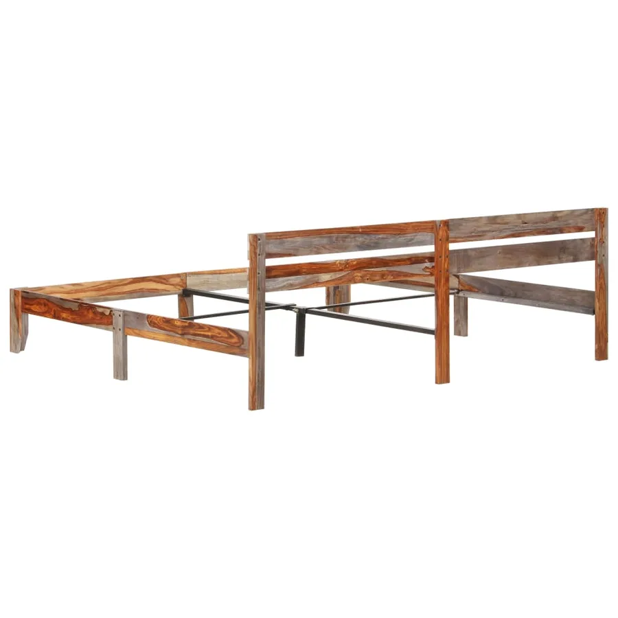 Cadre de lit sans matelas bois massif 200x200 cm - 4
