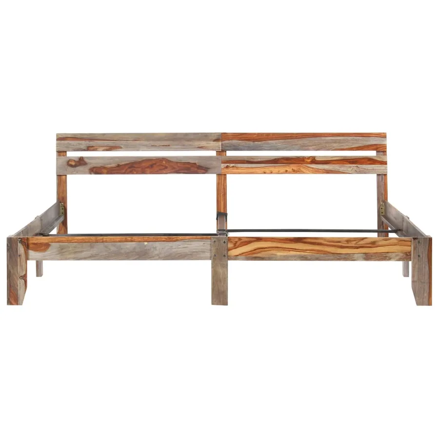 Cadre de lit sans matelas bois massif 200x200 cm - 5