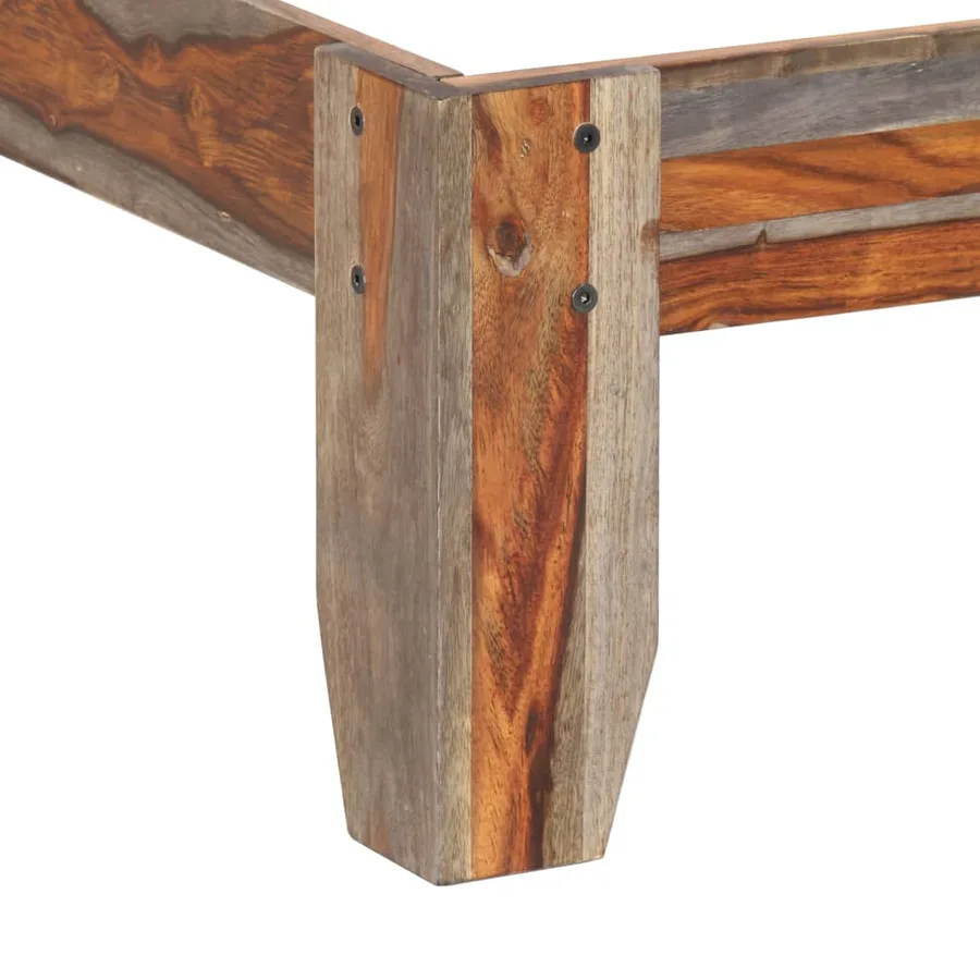 Cadre de lit sans matelas bois massif 200x200 cm - 7