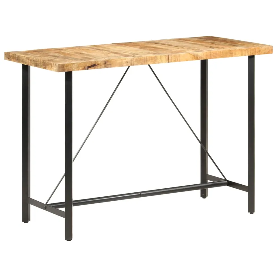Table de bar 150x70x107 cm Bois de manguier brut - 10