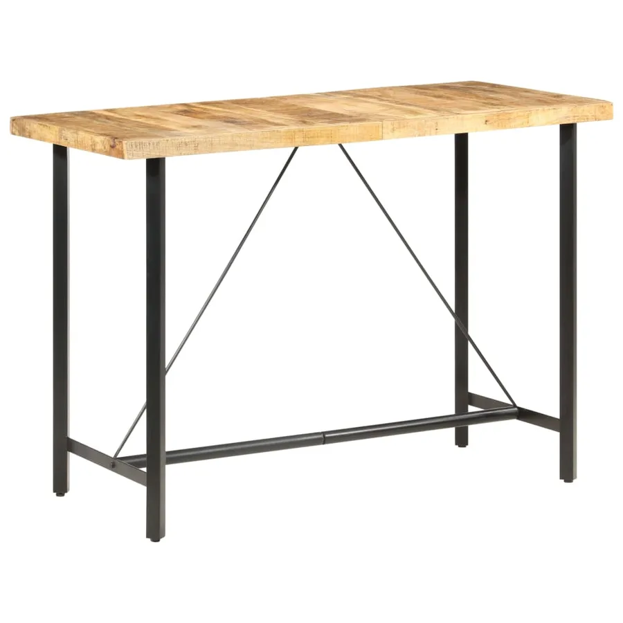 Table de bar 150x70x107 cm Bois de manguier brut - 11