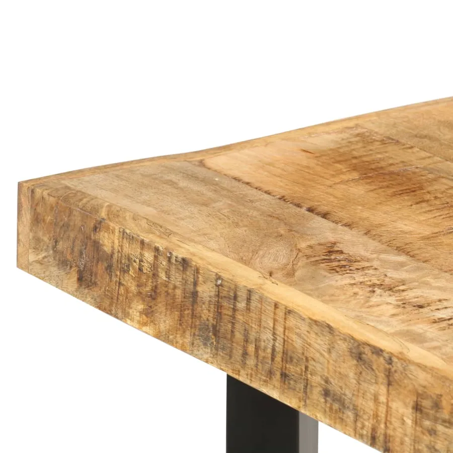 Table de bar 150x70x107 cm Bois de manguier brut - 5