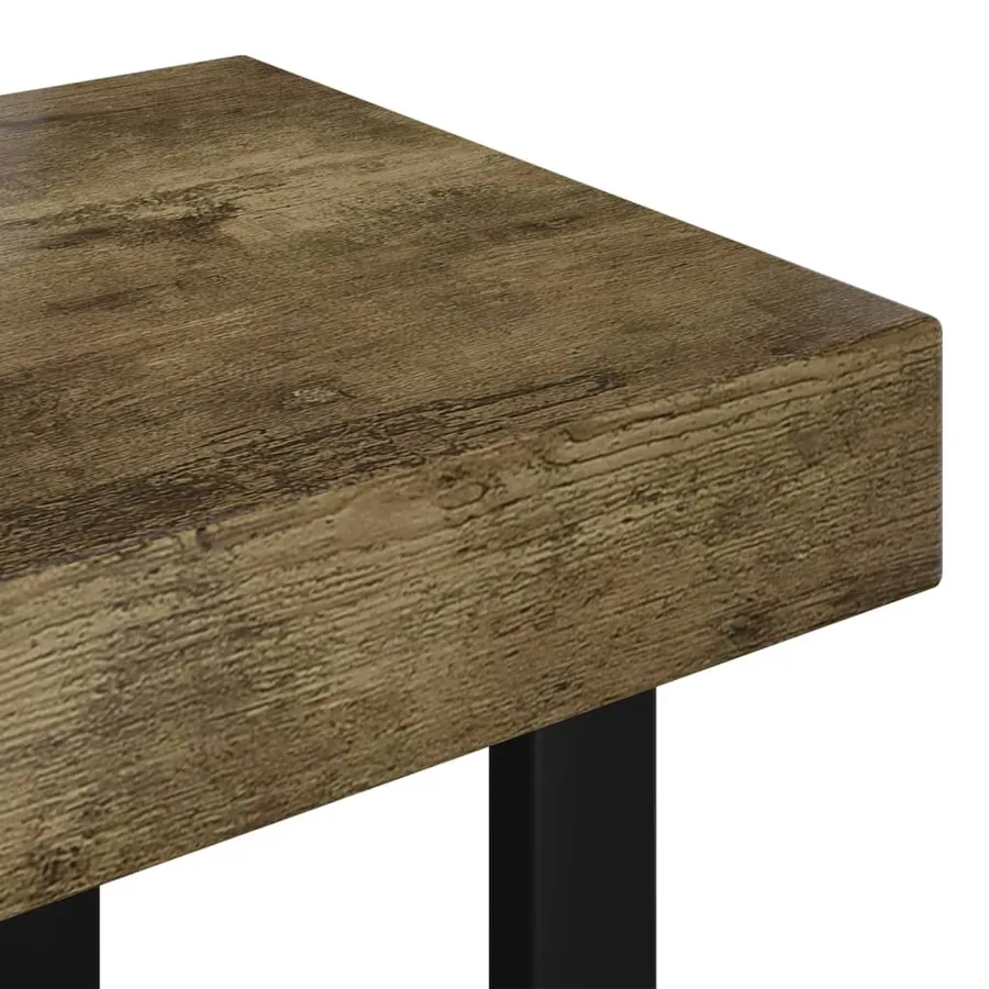 Table basse Marron foncé et noir 90x45x40 cm MDF et fer - 5