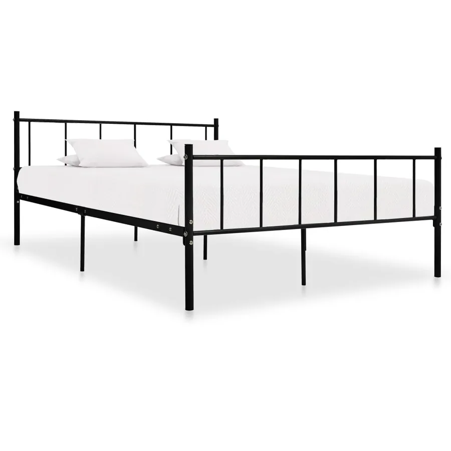 Cadre de lit sans matelas noir métal 180x200 cm