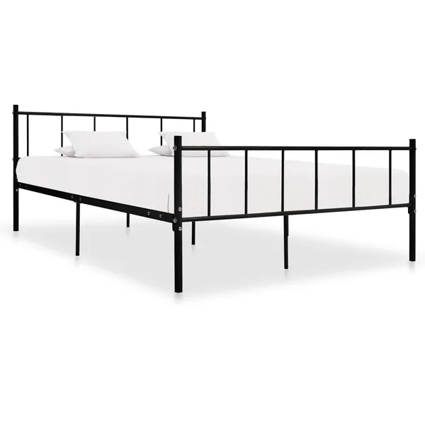 Cadre de lit sans matelas noir métal 180x200 cm