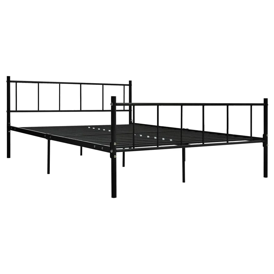 Cadre de lit sans matelas noir métal 180x200 cm - 2