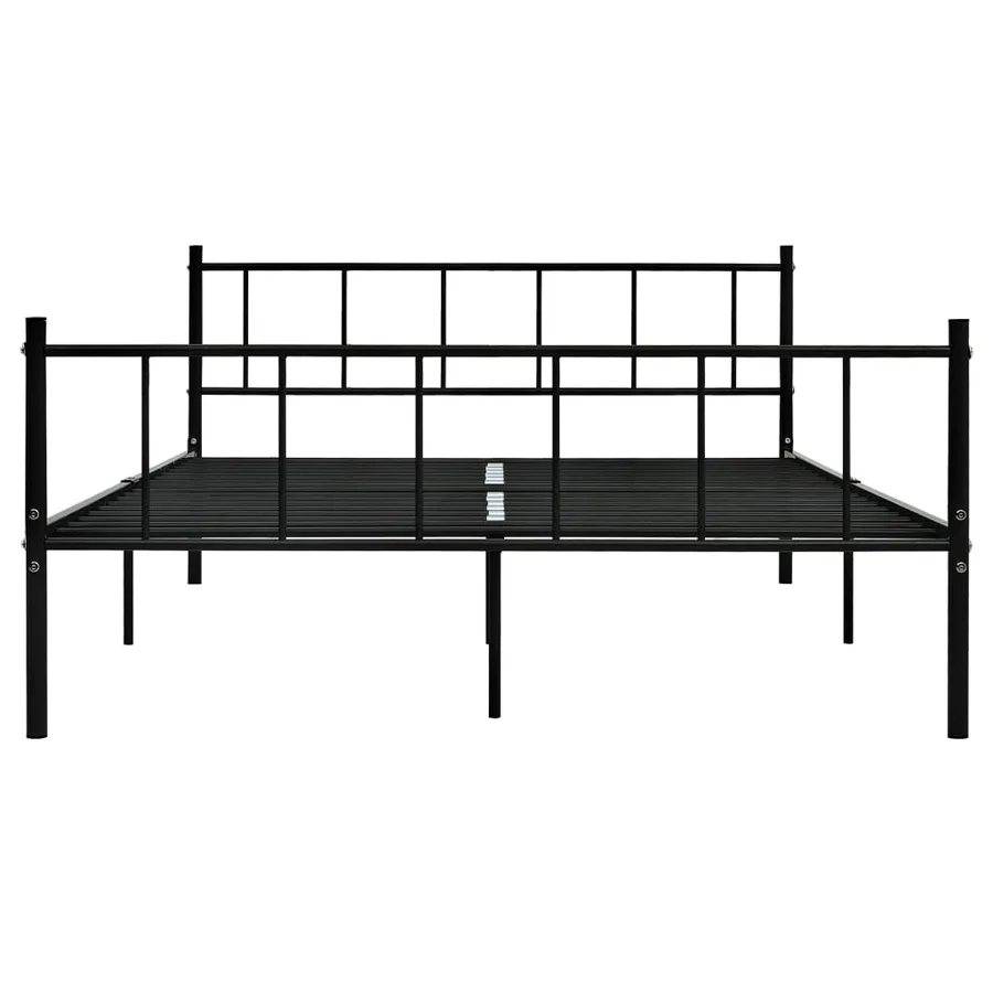 Cadre de lit sans matelas noir métal 180x200 cm - 3