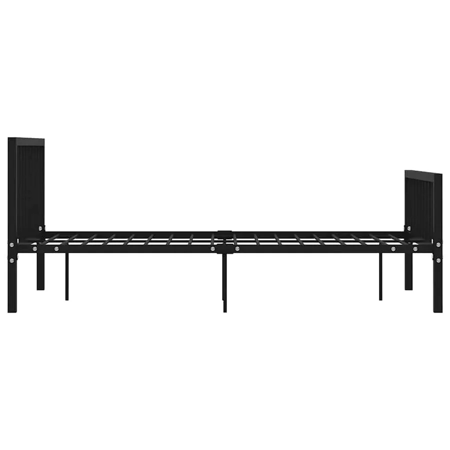 Cadre de lit sans matelas noir métal 120x200 cm - 4