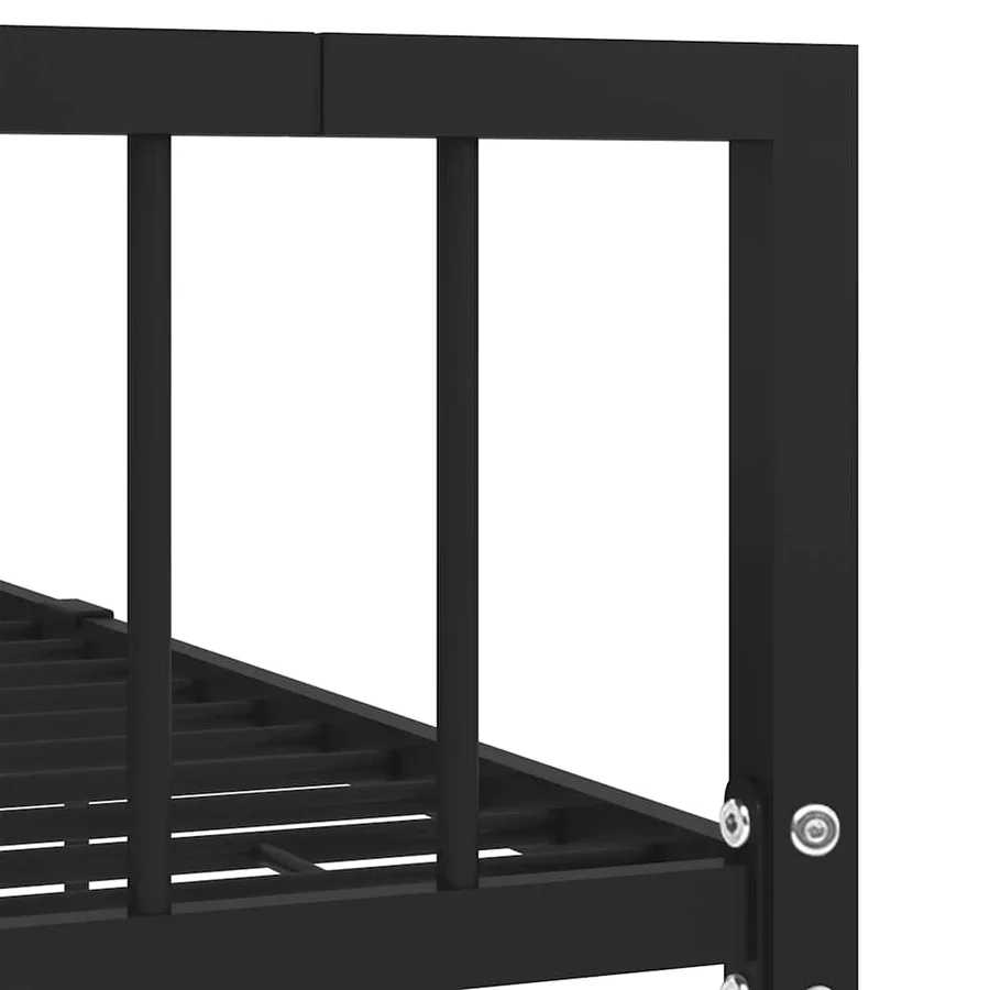 Cadre de lit sans matelas noir métal 120x200 cm - 5
