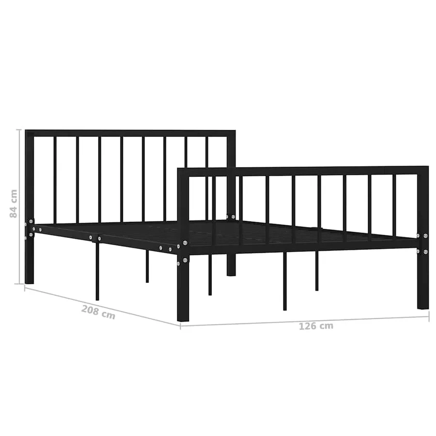 Cadre de lit sans matelas noir métal 120x200 cm - 6