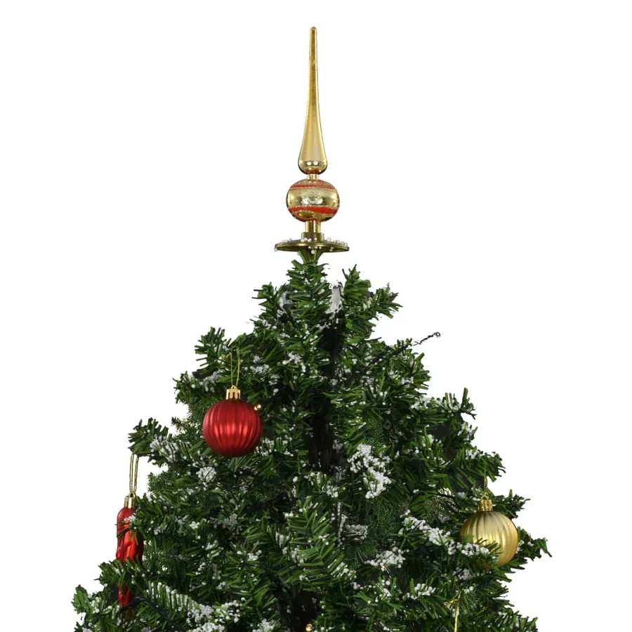 Arbre de Noël neigeux avec base de parapluie Vert 140 cm - 4