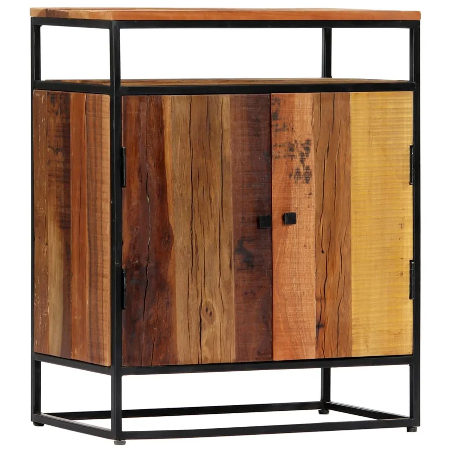 Armoire latérale 60x35x76 cm Bois récupération massif et acier - 10