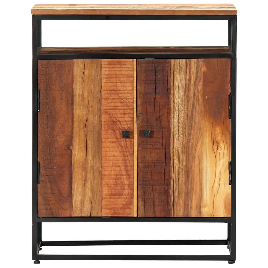 Armoire latérale 60x35x76 cm Bois récupération massif et acier - 3