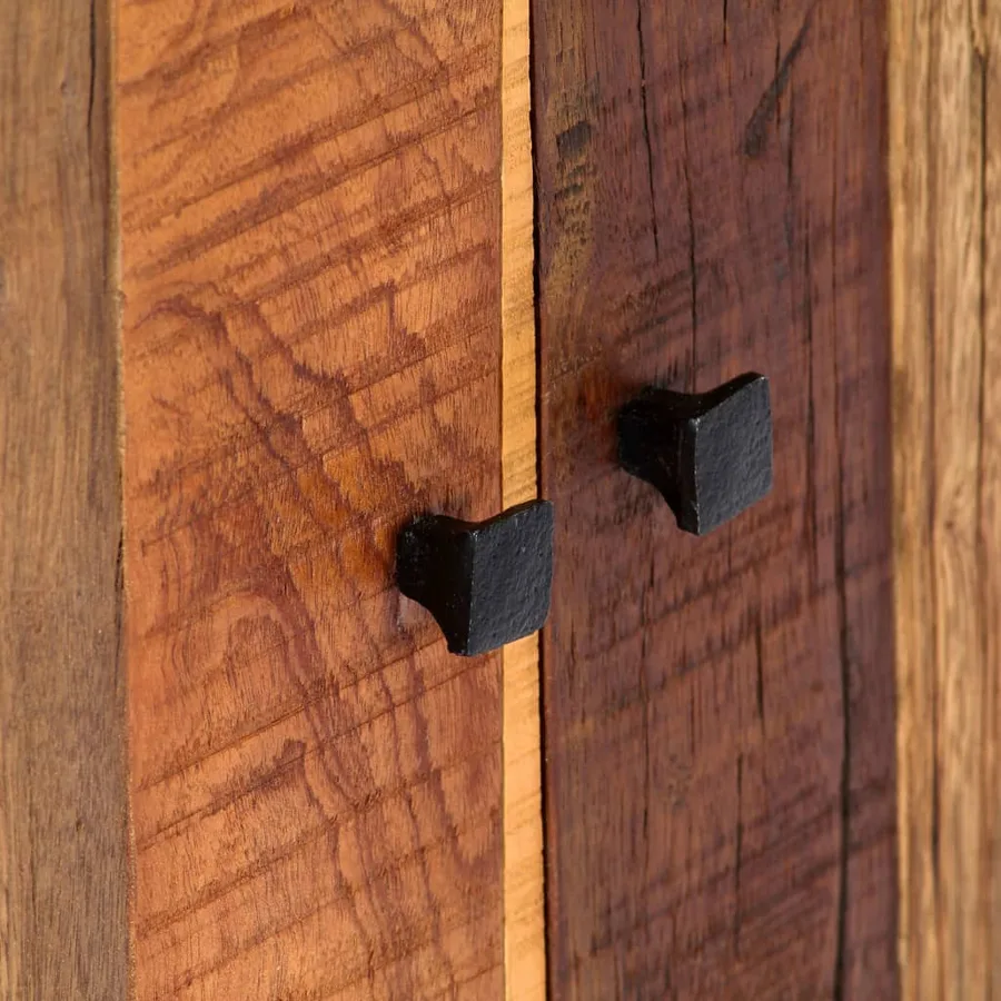 Armoire latérale 60x35x76 cm Bois récupération massif et acier - 5