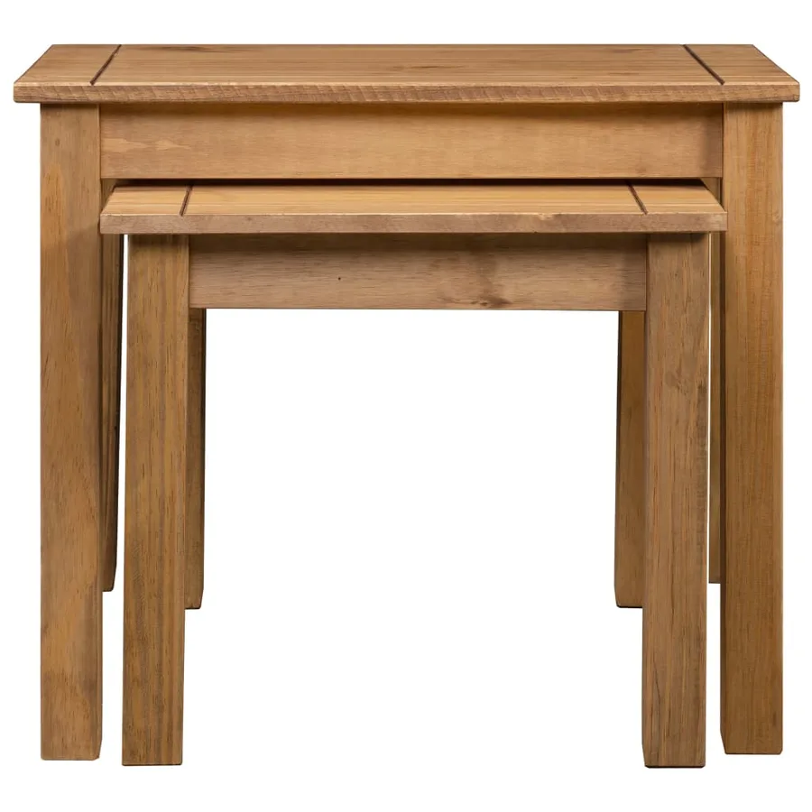 Tables gigognes 2 pcs Bois de pin massif Assortiment Panama - 2