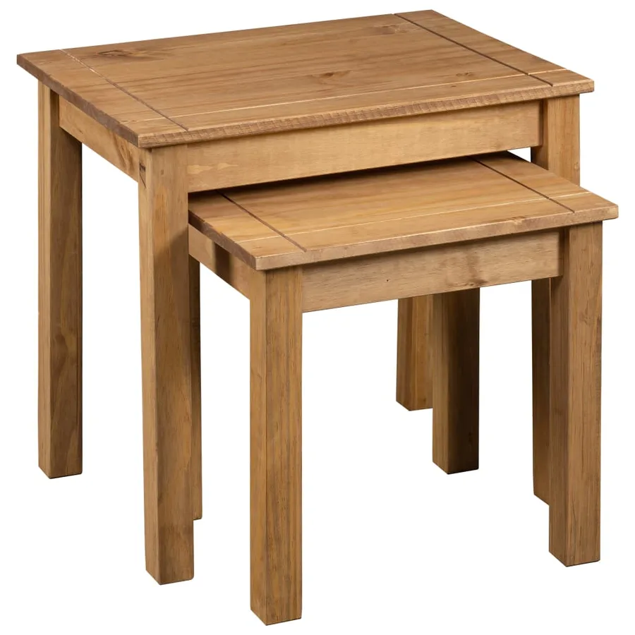Tables gigognes 2 pcs Bois de pin massif Assortiment Panama - 3