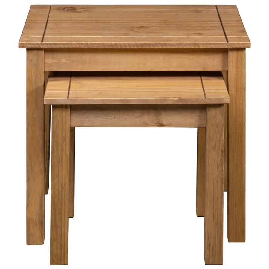 Tables gigognes 2 pcs Bois de pin massif Assortiment Panama - 4