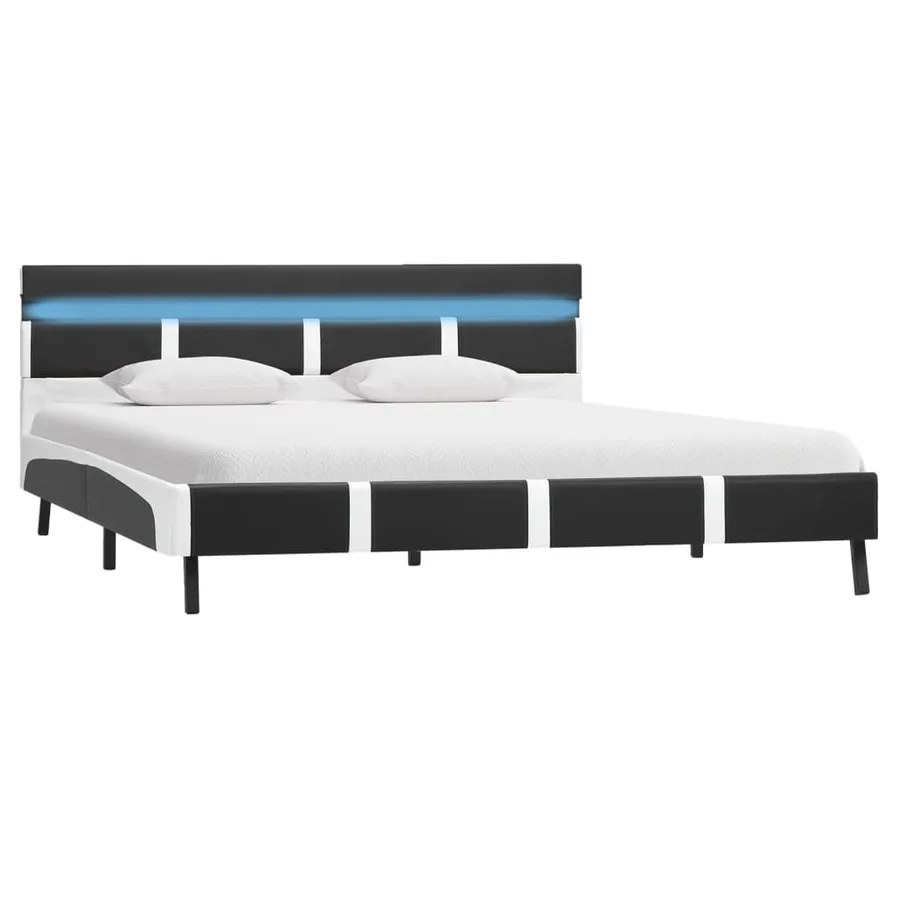 Cadre de lit avec LED Gris Similicuir 120 x 200 cm - 2
