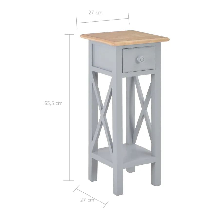 Table d'appoint Gris 27 x 27 x 65,5 cm Bois - 8