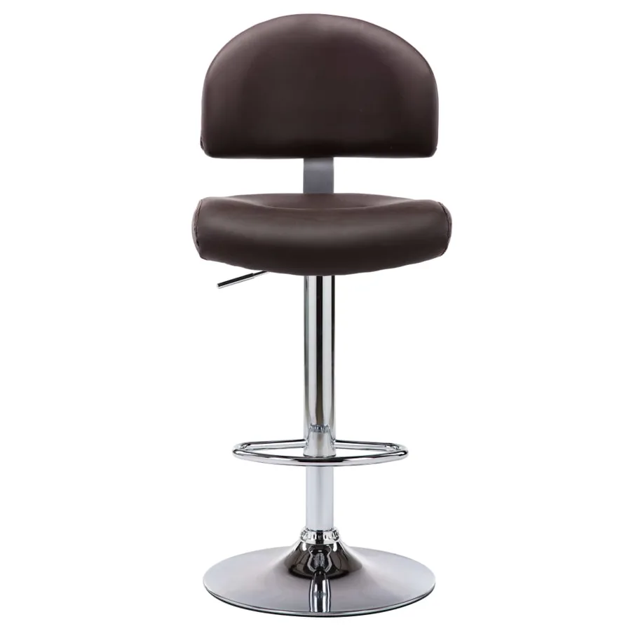 Tabourets de bar lot de 2 marron similicuir - 4