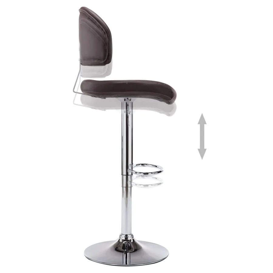 Tabourets de bar lot de 2 marron similicuir - 7