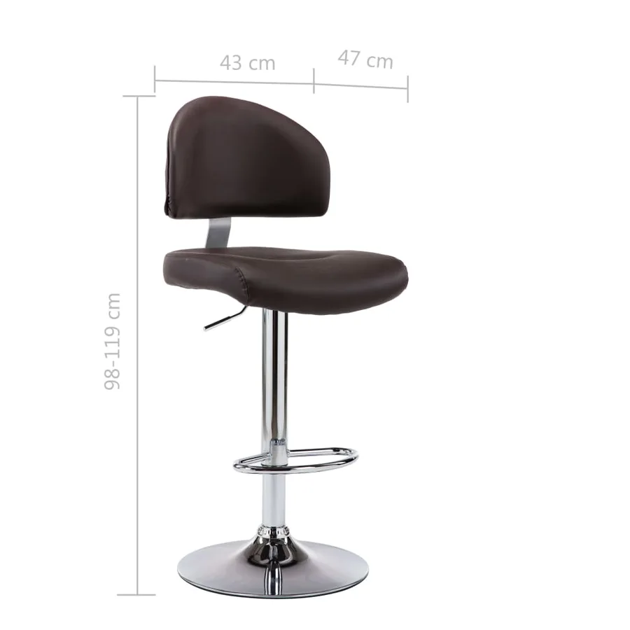 Tabourets de bar lot de 2 marron similicuir - 9