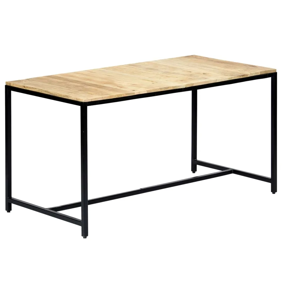 Table à manger 140x70x75 cm Bois de manguier massif brut - 10