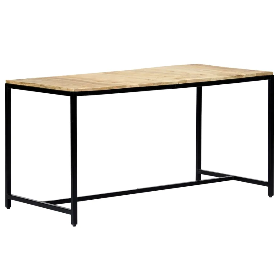 Table à manger 140x70x75 cm Bois de manguier massif brut - 11