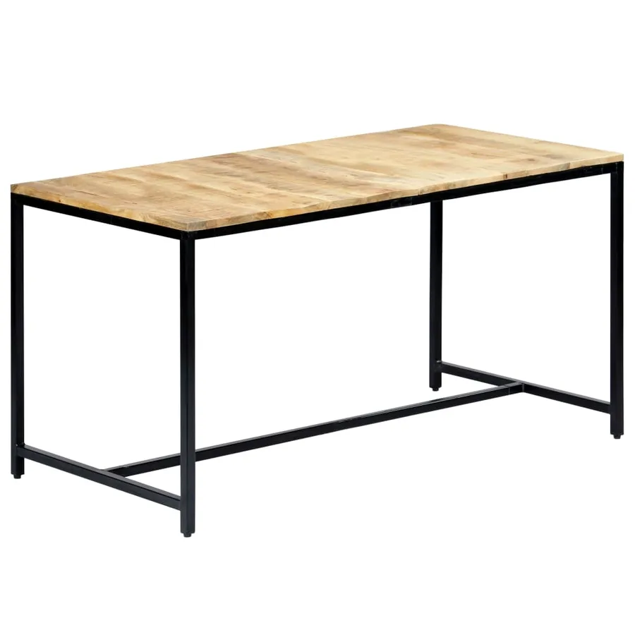 Table à manger 140x70x75 cm Bois de manguier massif brut - 8