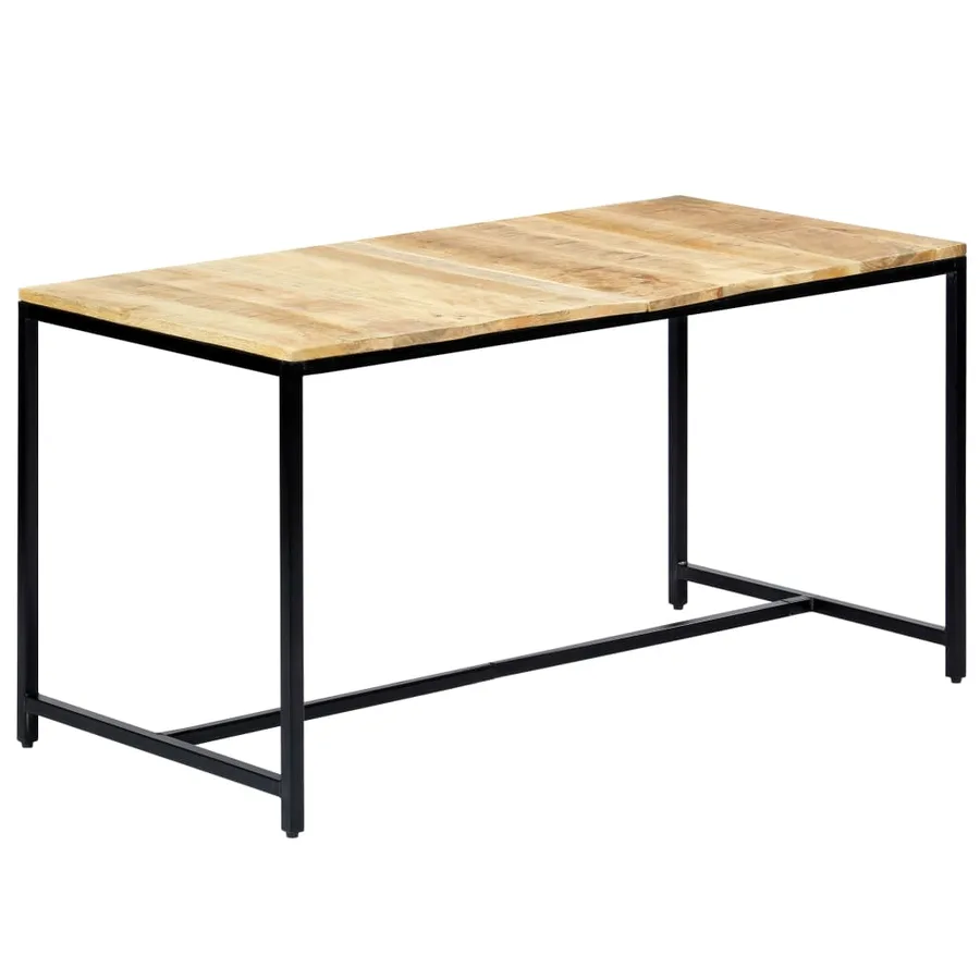 Table à manger 140x70x75 cm Bois de manguier massif brut - 9