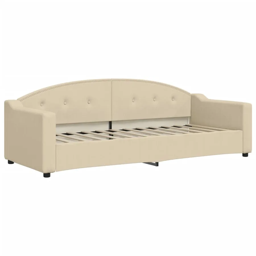 Lit de jour avec matelas crème 80x200 cm tissu - 3