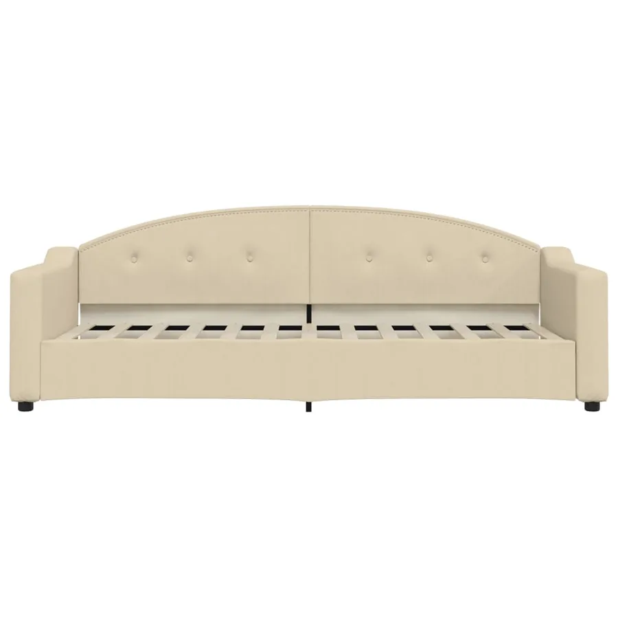 Lit de jour avec matelas crème 80x200 cm tissu - 4