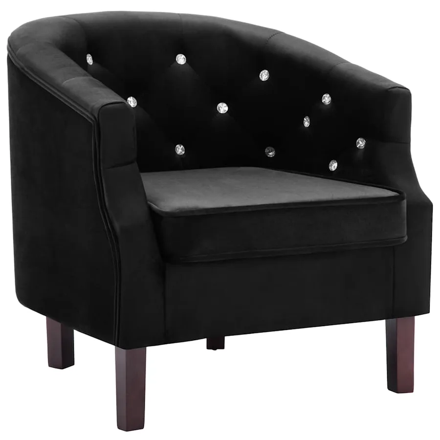 Fauteuil noir velours - 2